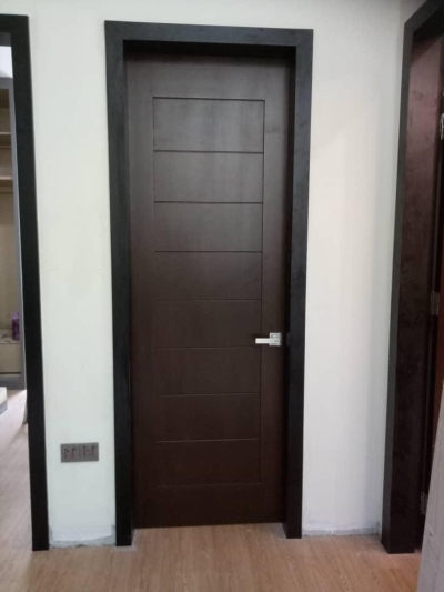 Single Solid Timber Door Completed Installation Sample In Johor Bahru