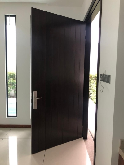 Single Solid Timber Door Completed Installation Sample In Johor Bahru