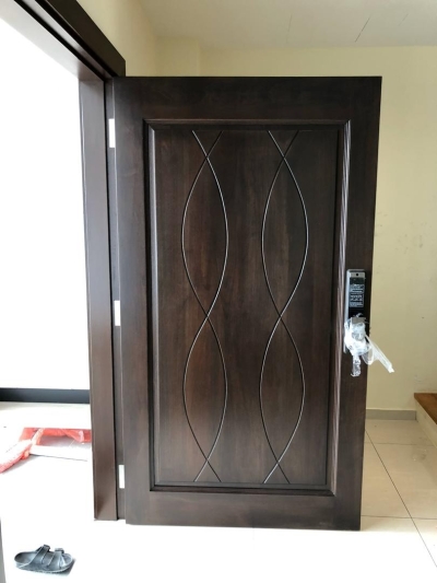 Single Solid Timber Door Completed Installation Sample In Johor Bahru