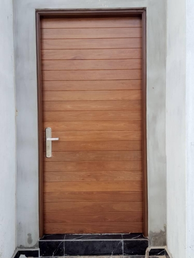 Single Solid Timber Door Completed Installation Sample In Johor Bahru