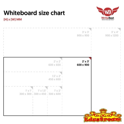 Writebest Whiteboard With Aluminium Frame (2 x 3" / 60 x 90cm)