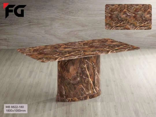 1.8M  RECTANGLE 6 SEATER MARBLE TABLE