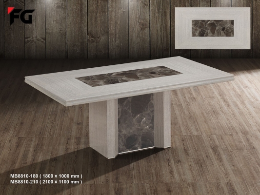 2.1M  RECTANGLE 8 SEATER MARBLE TABLE