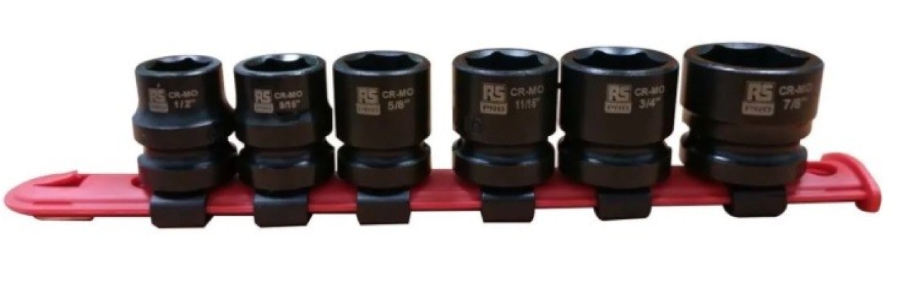  125-0929 - RS PRO 12.7 mm, 14.28 mm,1/2 in Drive Impact Socket Set Hexagon, 28.0 mm length