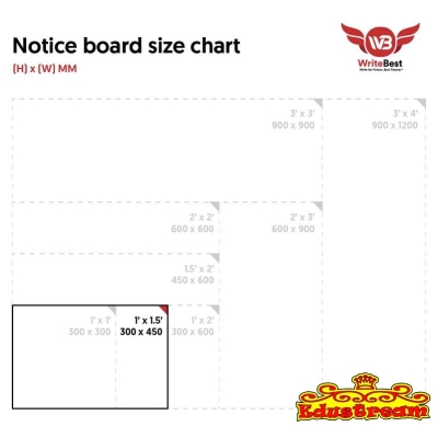 Writebest Whiteboard With Aluminium Frame ( 1 x 1.5" / 30 x45cm )