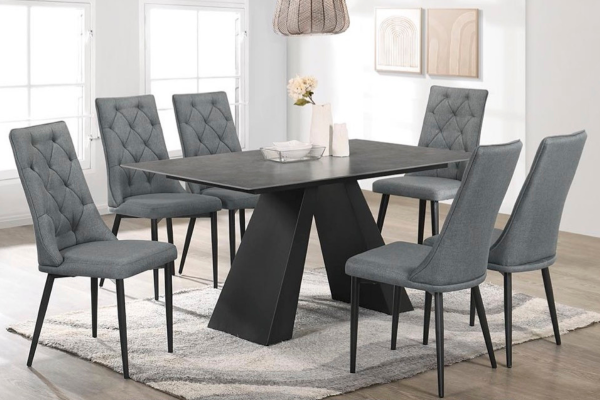 IVANO CERAMIC DINING SET 1+6 (GREY) (JOVY-B)