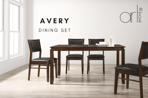 Avery Dining Set T16359(150X90)-Cappuccino + C1703-PUB2-Cappuccino