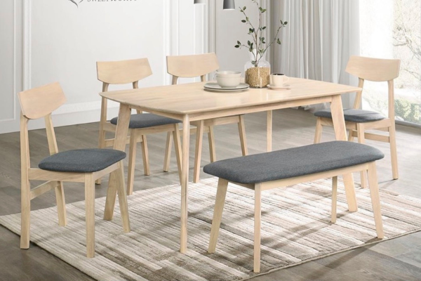 WOODEN DINING SET 1+4+B (KEN A + KEN A)