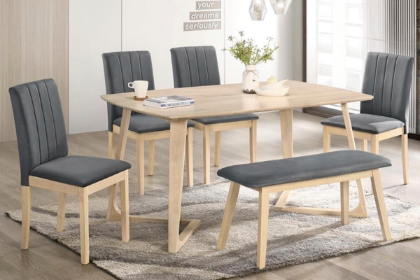 WOODEN DINING SET 1+4+B (LUIS A + SYMPHONY A)