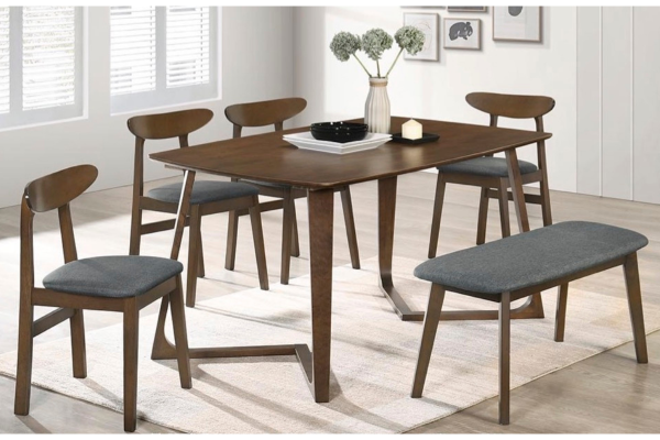 WOODEN DINING SET 1+4+B (LUIS B + BOSCO B)