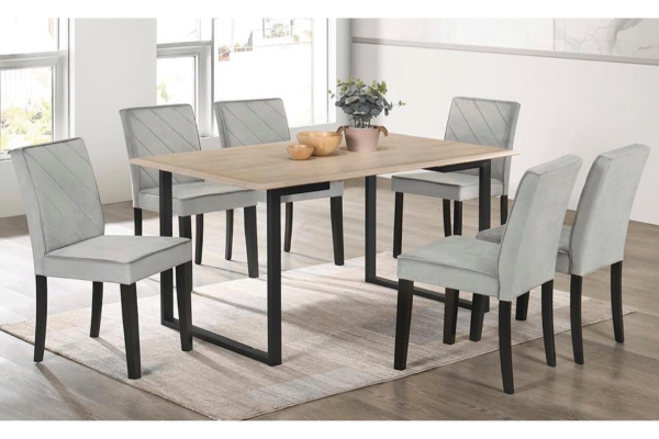 WOODEN DINING SET 1+6 (KENZO A + S828)