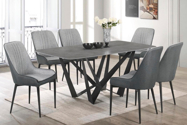 GIOLISTIC CERAMIC DINING SET 1+6 (GREY) (9113 + C608)