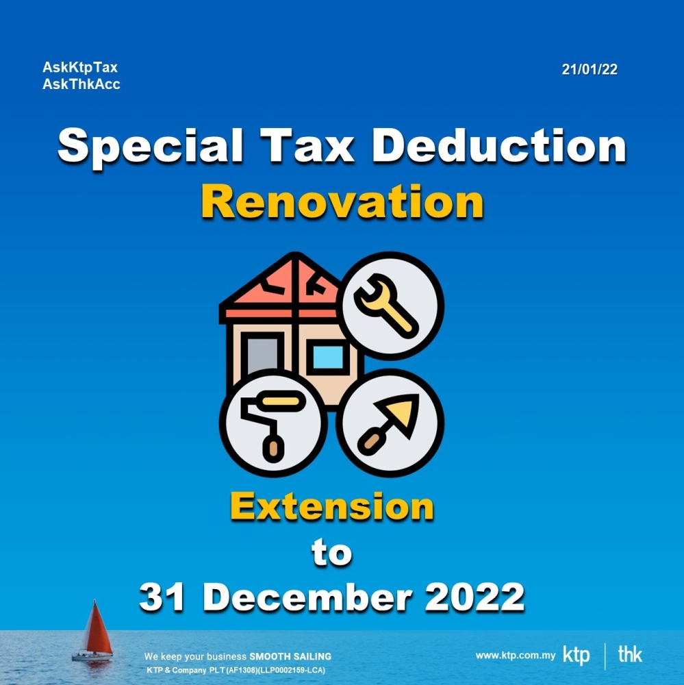 Special Tax Deduction on Renovation - Extension