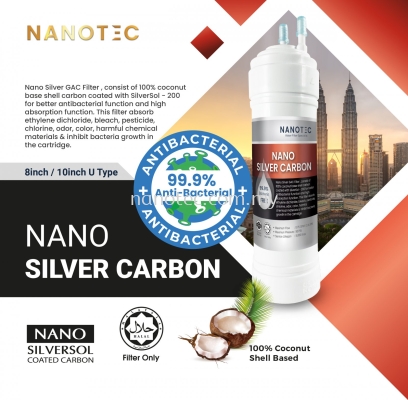 Nano Silver Carbon (10inch U Type) Filter 99% Anti-Bacterial