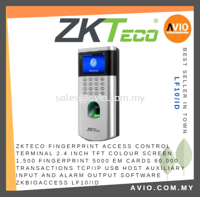ZKTeco Fingerprint Door Access Control 2.4 Inch Color Screen RFID ID EM Card Password TCP/IP USB Alarm Output LF10/ID