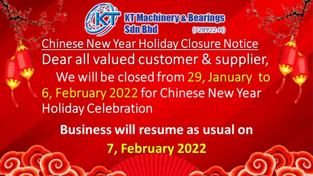 2022 Chinese New Year Holiday Closure Notice Jan 23 2022 Selangor