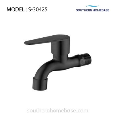 BATHROOM WALL BIB TAP BLACK ELITE S-30425