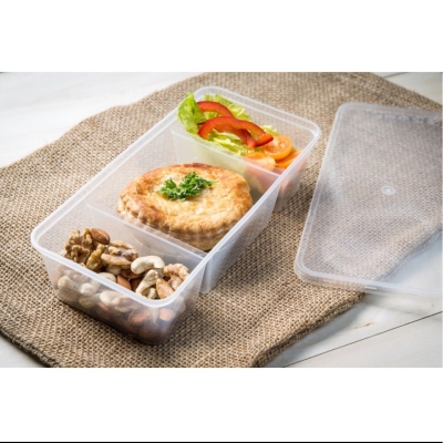 (1190) Three (3) Compartment Lunch box -50pcs/pkt