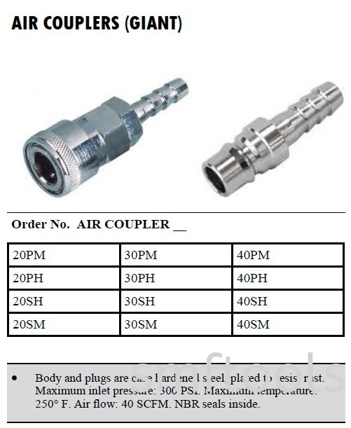 GIANT TAIWAN HEAVY DUTY AIR QUICK COUPLING QUICK COUPLER AIR HOSE & ACCESSORIES 