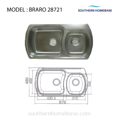 KITCHEN SINK DOUBLE BOWL ELITE BRARO 28721