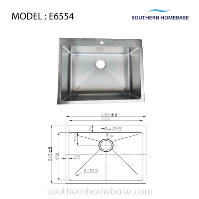 KITCHEN SINK SINGLE BOWL ELITE E6554