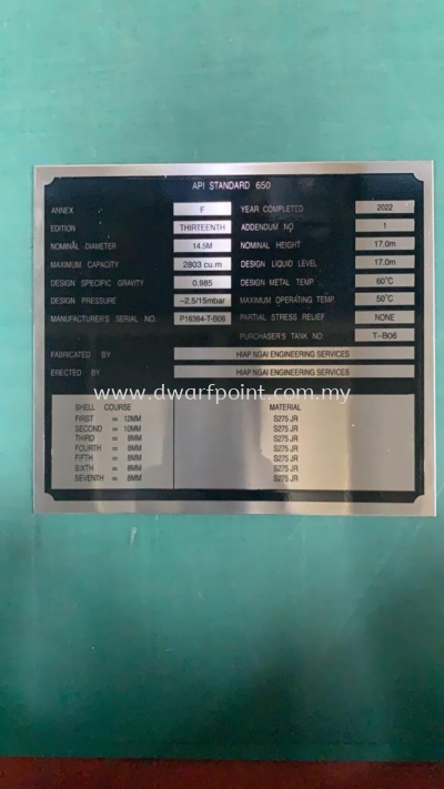 Stainless Steel Etching Plate