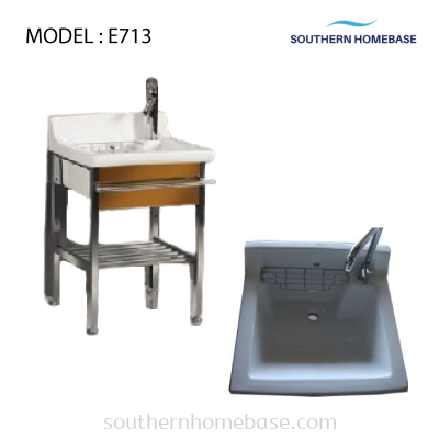 BATHROOM LAUNDRY CERAMIC BASIN WITH STAND