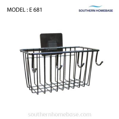 KITCHEN STAINLESS STEEL RACK WITH HOOK ELITE E 681