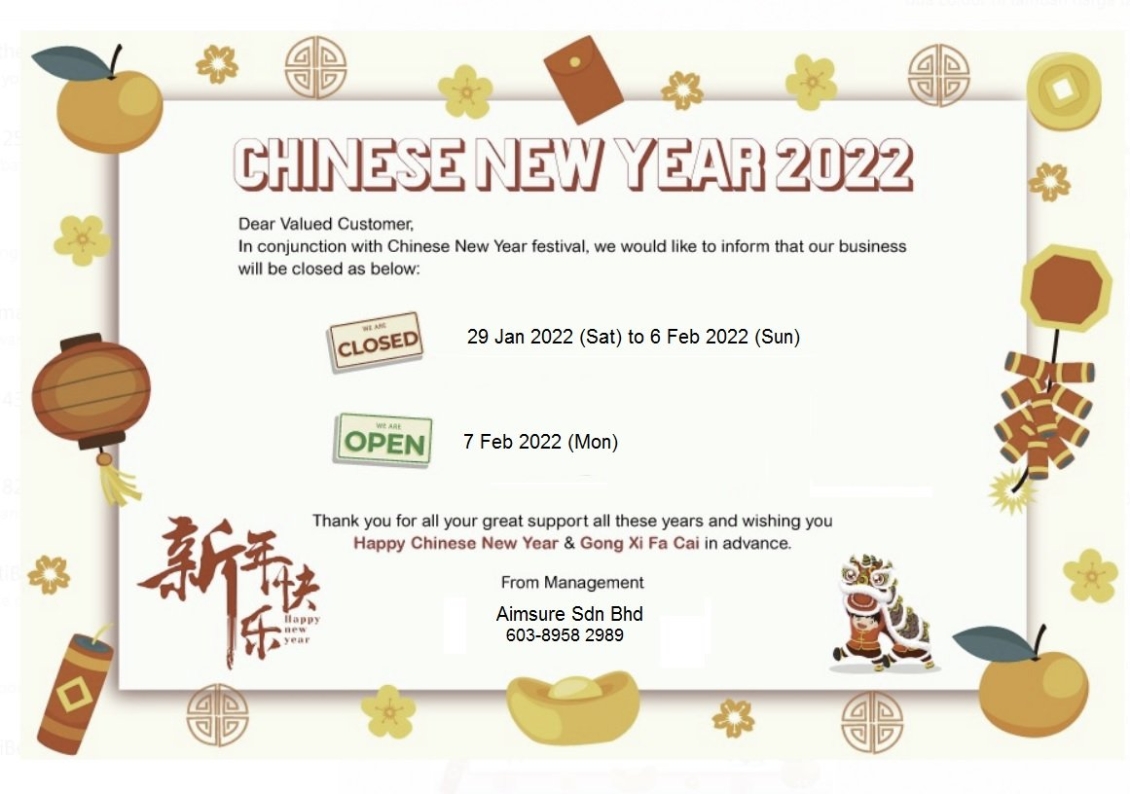 Chinese New Year Holiday notice