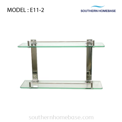 BATHROOM 2 TIER GLASS SHELF ELITE E11-2