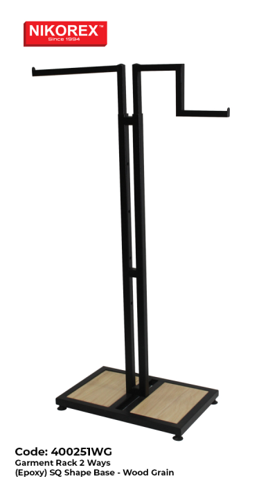 400251WG - Garment Rack 2 Ways  (Epoxy) SQ Shape Base