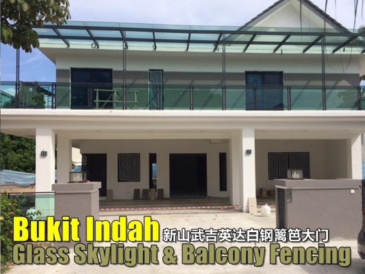 Bumbung Skylight Kaca & Pagar Balkoni Kaca Di Bukit Indah