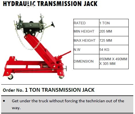 S4Tools | Universal 1 Ton Floor Type Hydraulic Transmission Jack