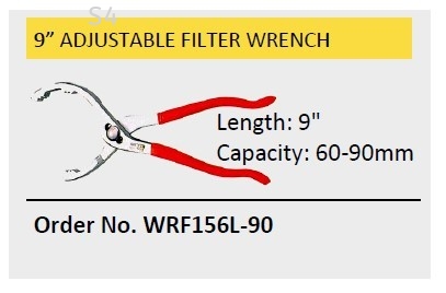 9" ADJUSTABLE OIL FILTER WRENCH