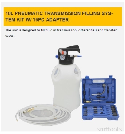 10L PNEUMATIC TRANSMISSION FILLING SYSTEM KIT WITH 16PC ADAPTER