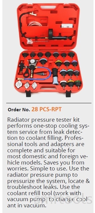 28PCS PROFESSIONAL UNIVERSAL RADIATOR PRESSURE TESTER KIT SET RADIATOR PRESSURE TESTER AUTOMOTIVE MECHANICAL SPECIAL TOOL & EQUIPMENT