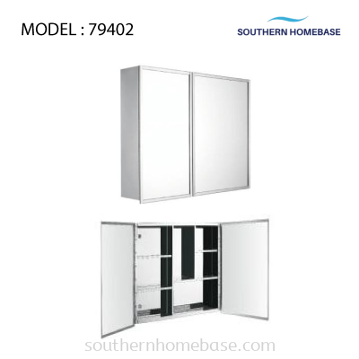 BATHROOM STAINLESS STEEL MIRROR CABINET ELITE 79402 (ES008)