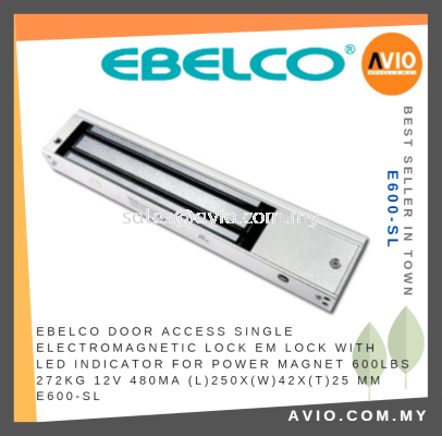 Ebelco Door Access Single Electromagnetic Lock EM Lock with LED Indicator for Power 600lbs 272Kg 12V 480mA E600-SL