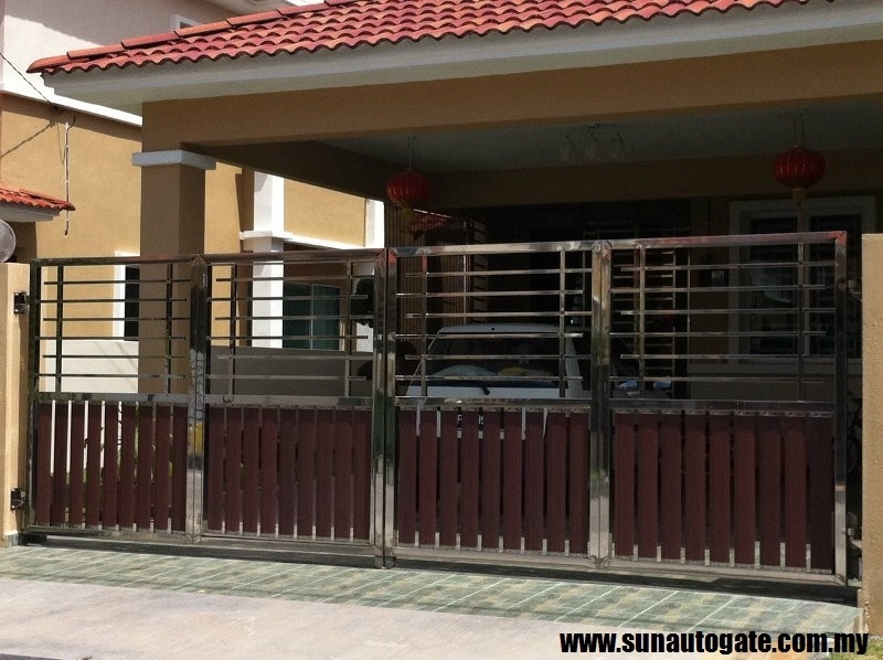 Mix Stainless Steel Gate Reference Design In Bukit Mertajam  Stainless Steel & Aluminium Mix Gate Gate Malaysia Reference Renovation Design 