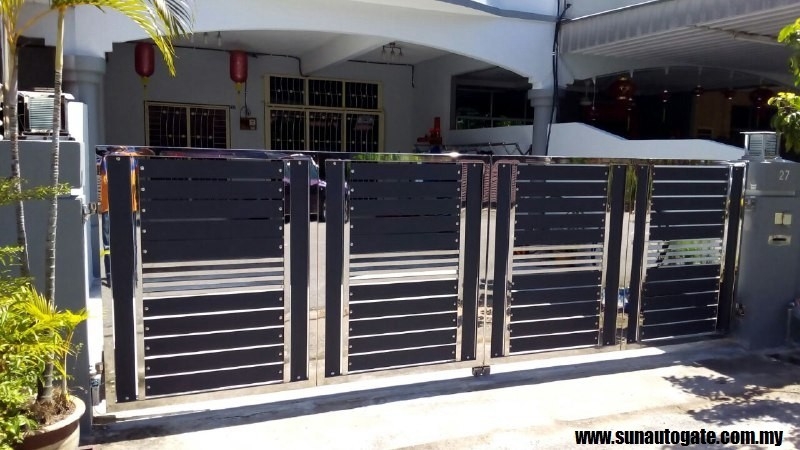 Modern Stainless Steel Gate Sample In Bukit Mertajam Stainless Steel & Aluminium Mix Gate Gate Malaysia Reference Renovation Design 