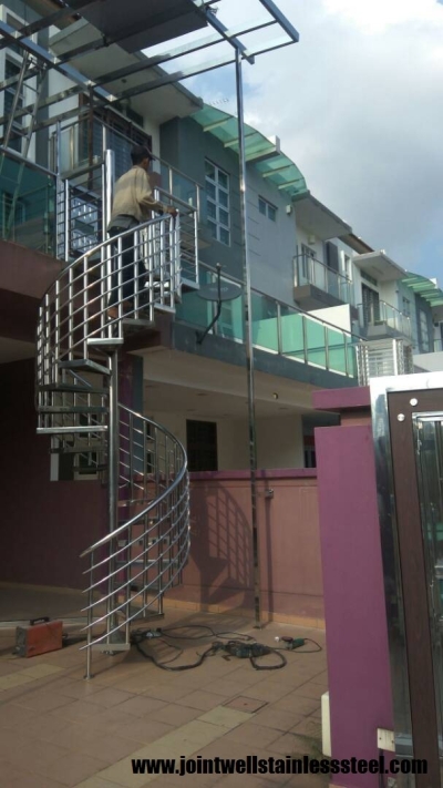 Stainless Steel Spiral Stair Design Mount Austin