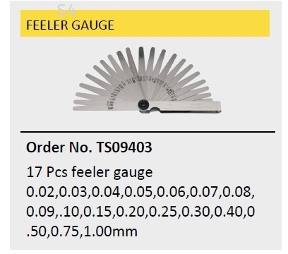 Universal 17Pcs Thickness Feeler Gauge (0.02MM ~ 1MM)