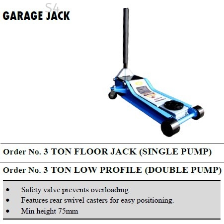 *Import Taiwan* 3 Ton Automotive Garage Hydraulic Floor Jack