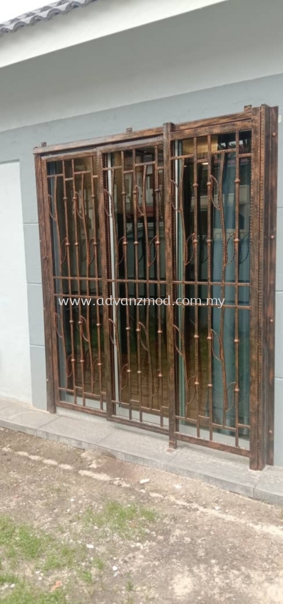 wrought iron sliding door 