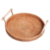 Tray Round Rattan w. Bamboo Handle Serving Tray Trays Hotel & Resort Supply