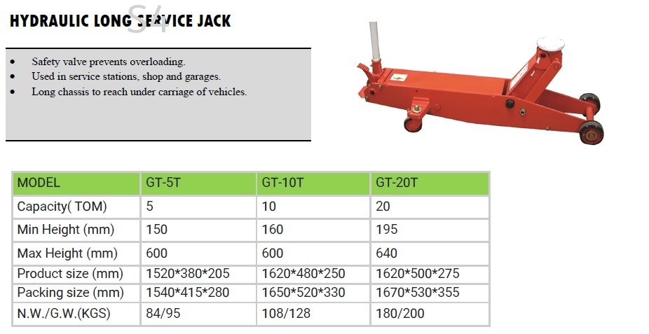 S4Tools Universal Hydraulic Long Chassis Service Jack