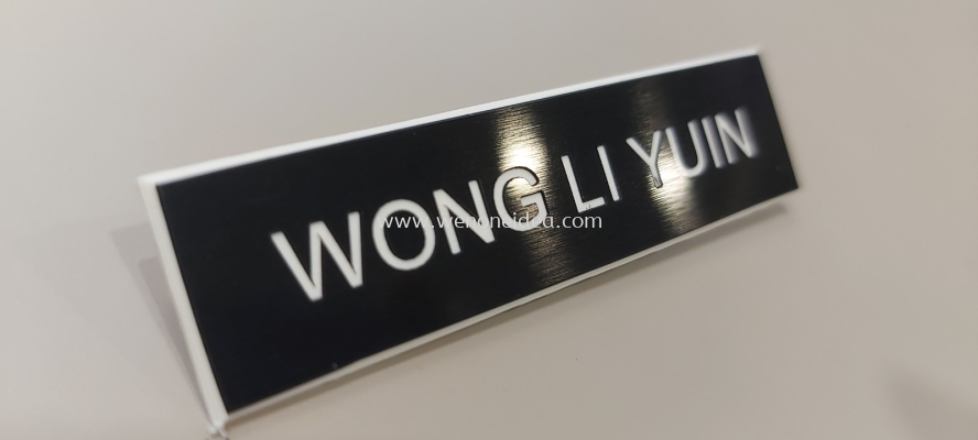 Engraved Name Tag with Metal Pin