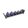 Glass Blue w. Cover on Teak Wood Gamelan Tray Oil & Scrub Display Accessories Spa Supply