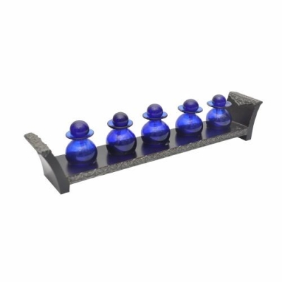 Tray Gamelan w. Glass Blue T6 (Set)