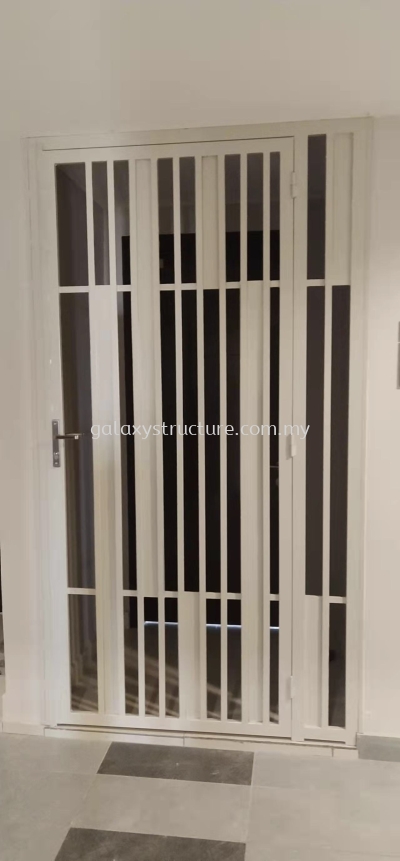 To Fabrication custom make and install Door grille special paint with handle lock @ Gm Remia Residence 